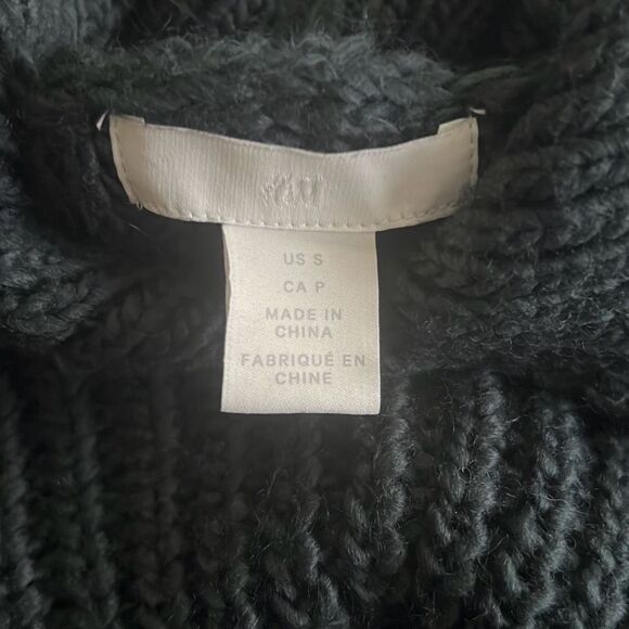 ✨H&M Hunter Green Dark Green Collared Rib-knit Sz Small Sweater✨ - Picture 8 of 9